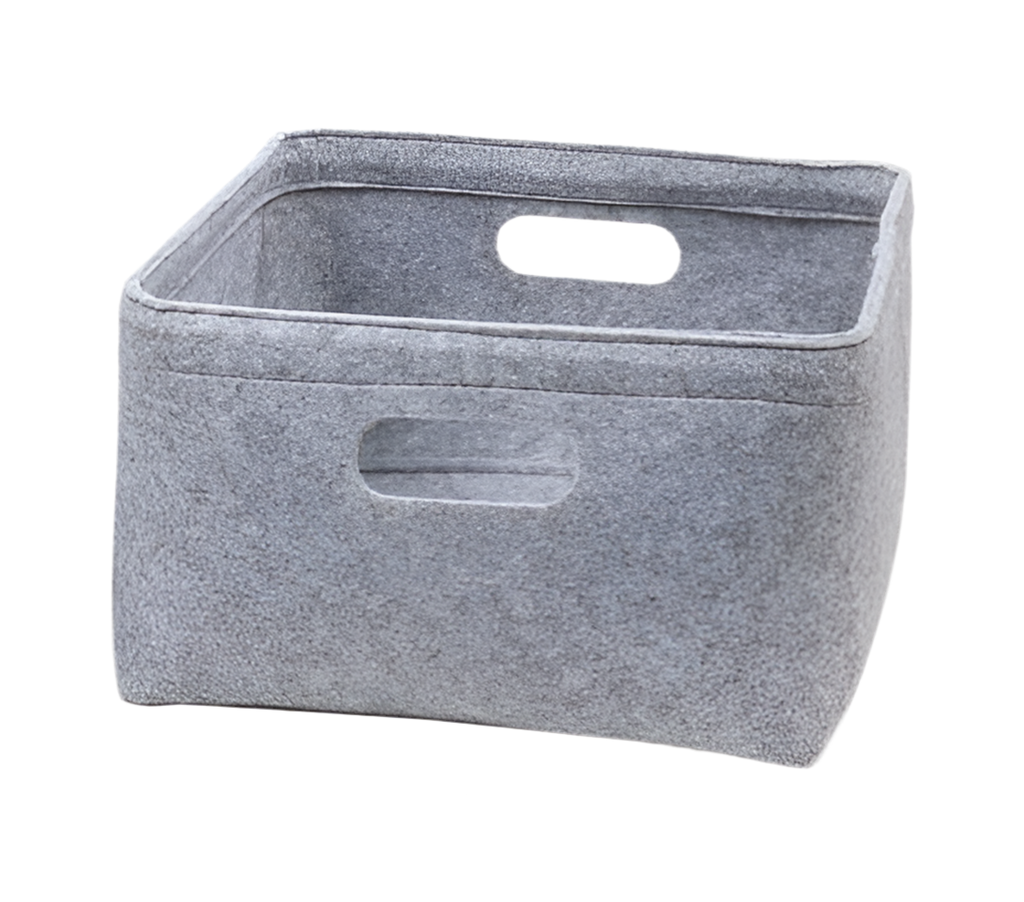 Square Felt Basket Light Grey