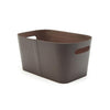 Brown Faux Leather Paperboard Basket