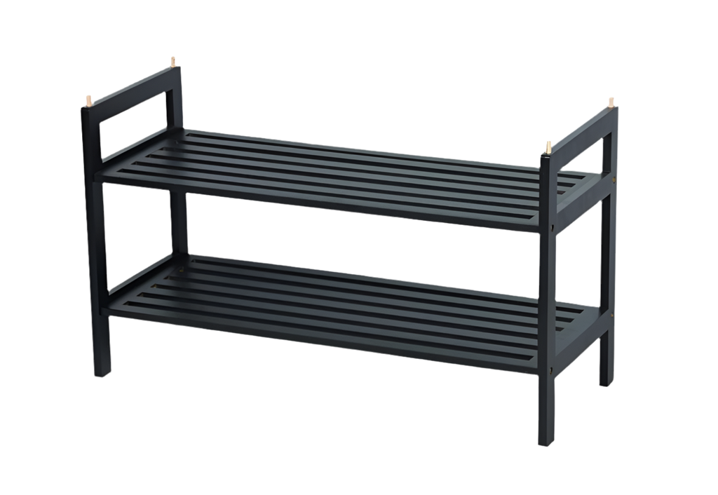 Black Bamboo Shoe Rack