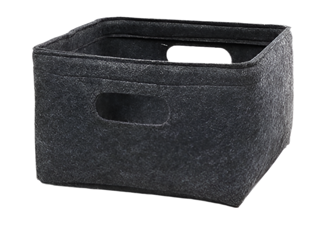 Square Felt Basket Dark Grey